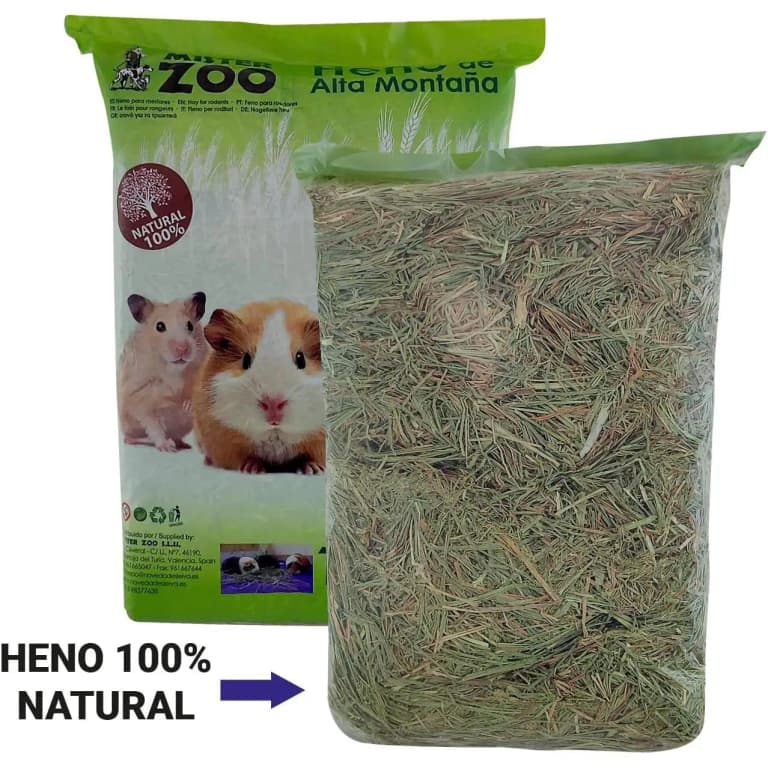 Heno Natural Alta Montaña 1kg: Nutrición para Roedores 🍃