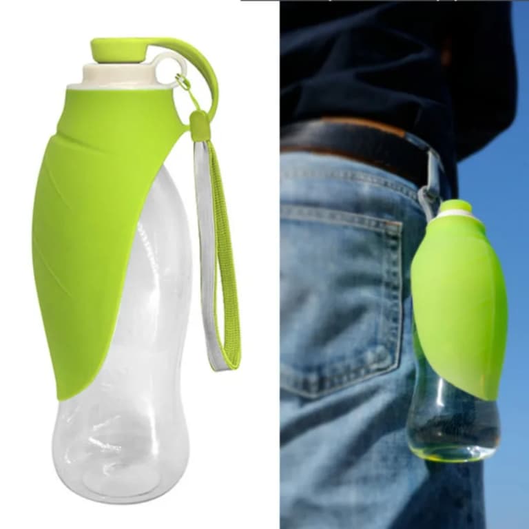 Botella de Agua Portátil para Mascotas 🍃 580ml y Cuenco de Silicona