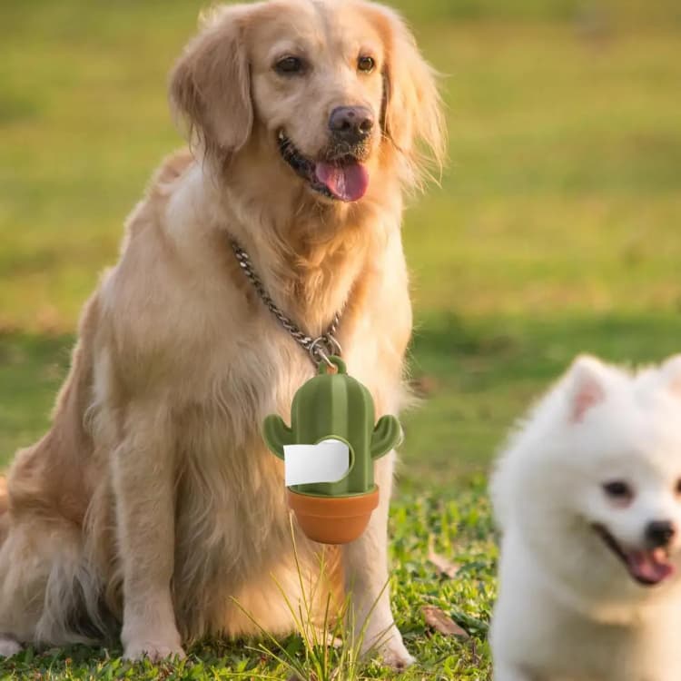 Dispensador de bolsas de basura en forma de Cactus para mascotas