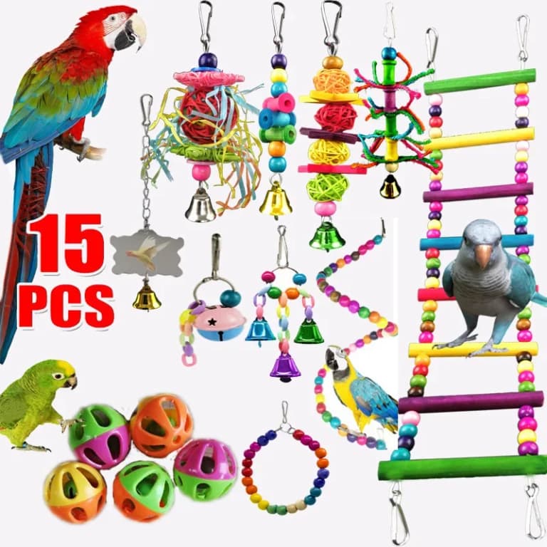 Juego de Juguetes Para Aves: Columpio y Más 🌱