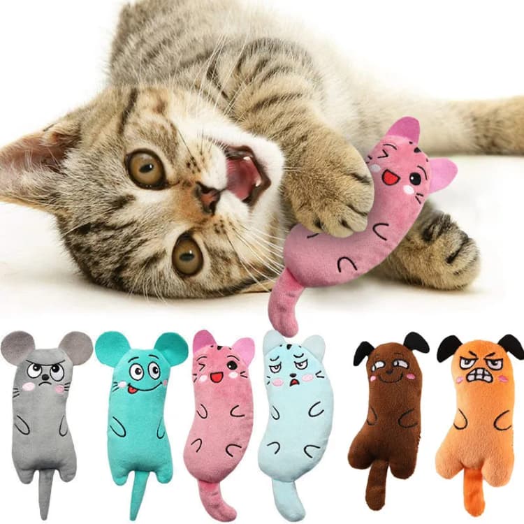 Juguetes interactivos de peluche con hierba gatera para gatos