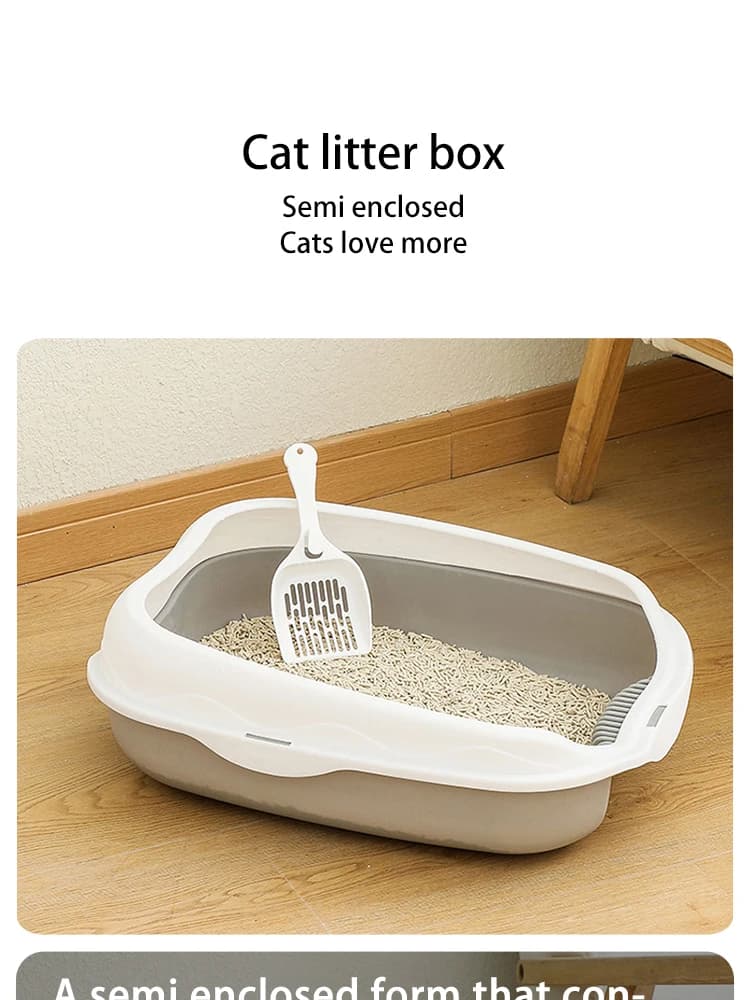 Caja de arena semicerrada para gatos, ¡sin salpicaduras! 🌱