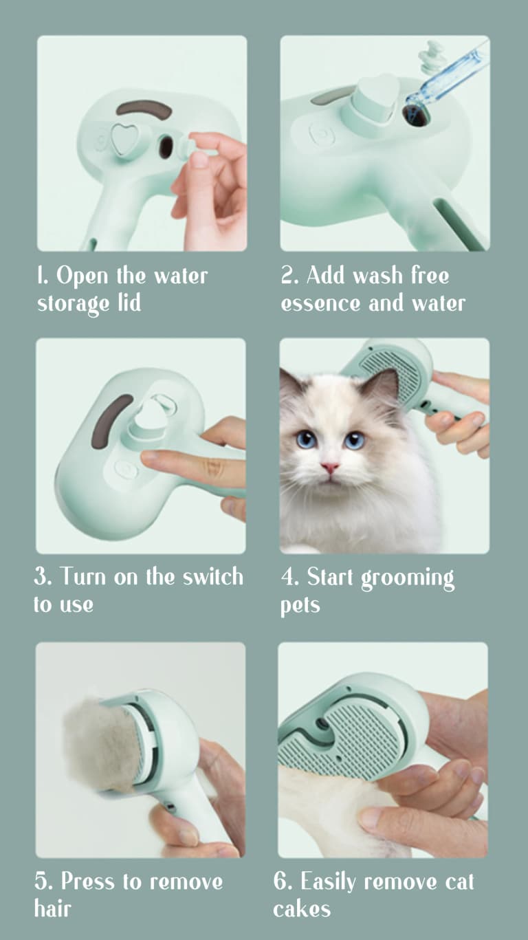 Peine para perros con masaje y pulverizador ecológico 🌍✨