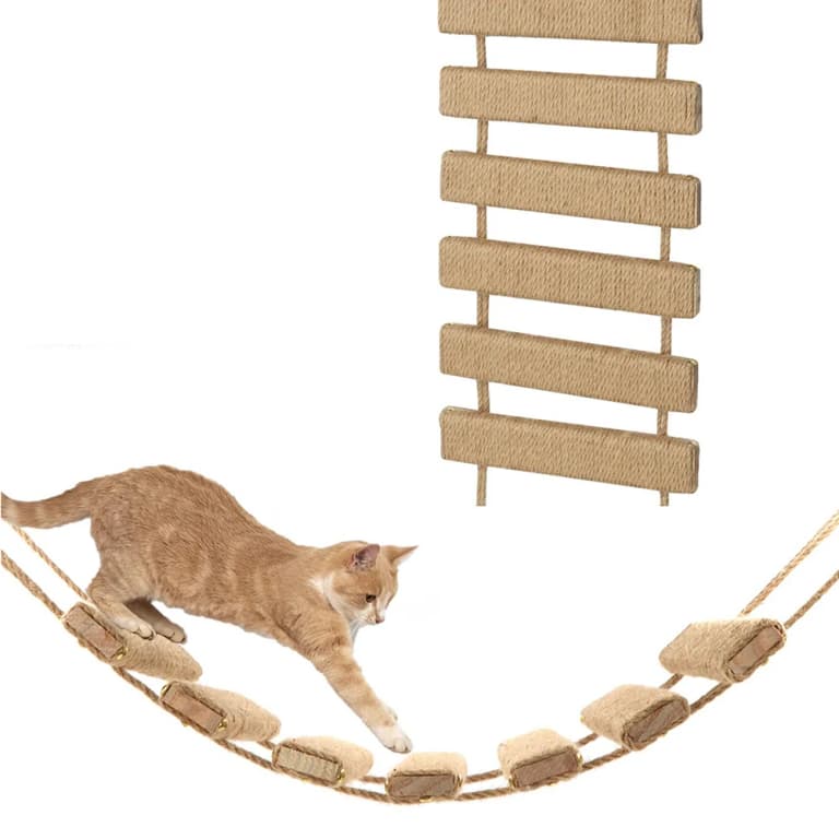 Escalera de Cuerda de Madera para Gatos - Eco Amigable 🌱